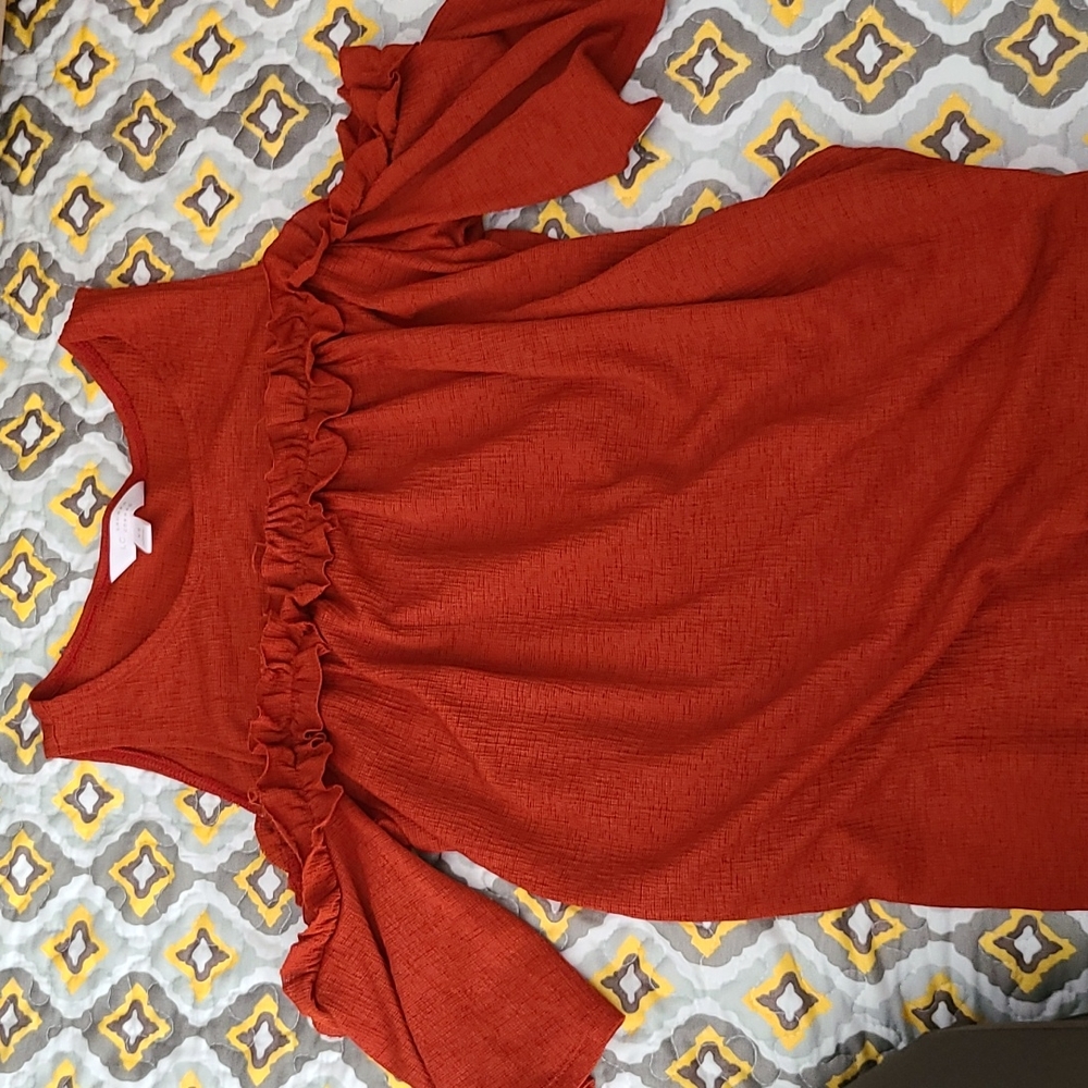 Lauren Conrad off the shoulder, rust orange shirt, size xs